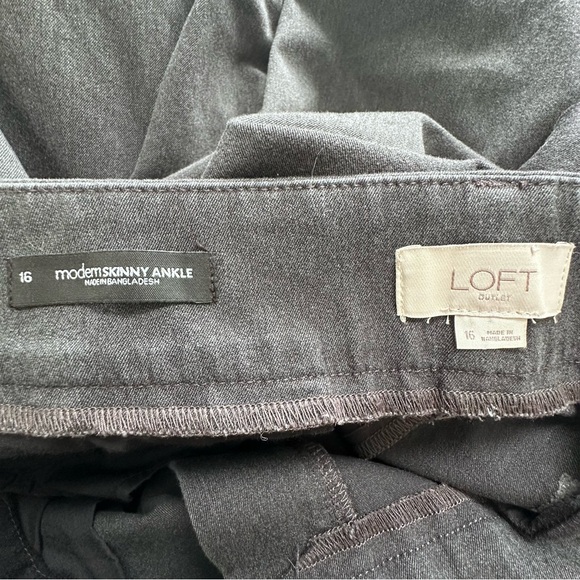 Loft Outlet Charcoal Gray Skinny Ankle Pants Size 16 - Picture 6 of 7